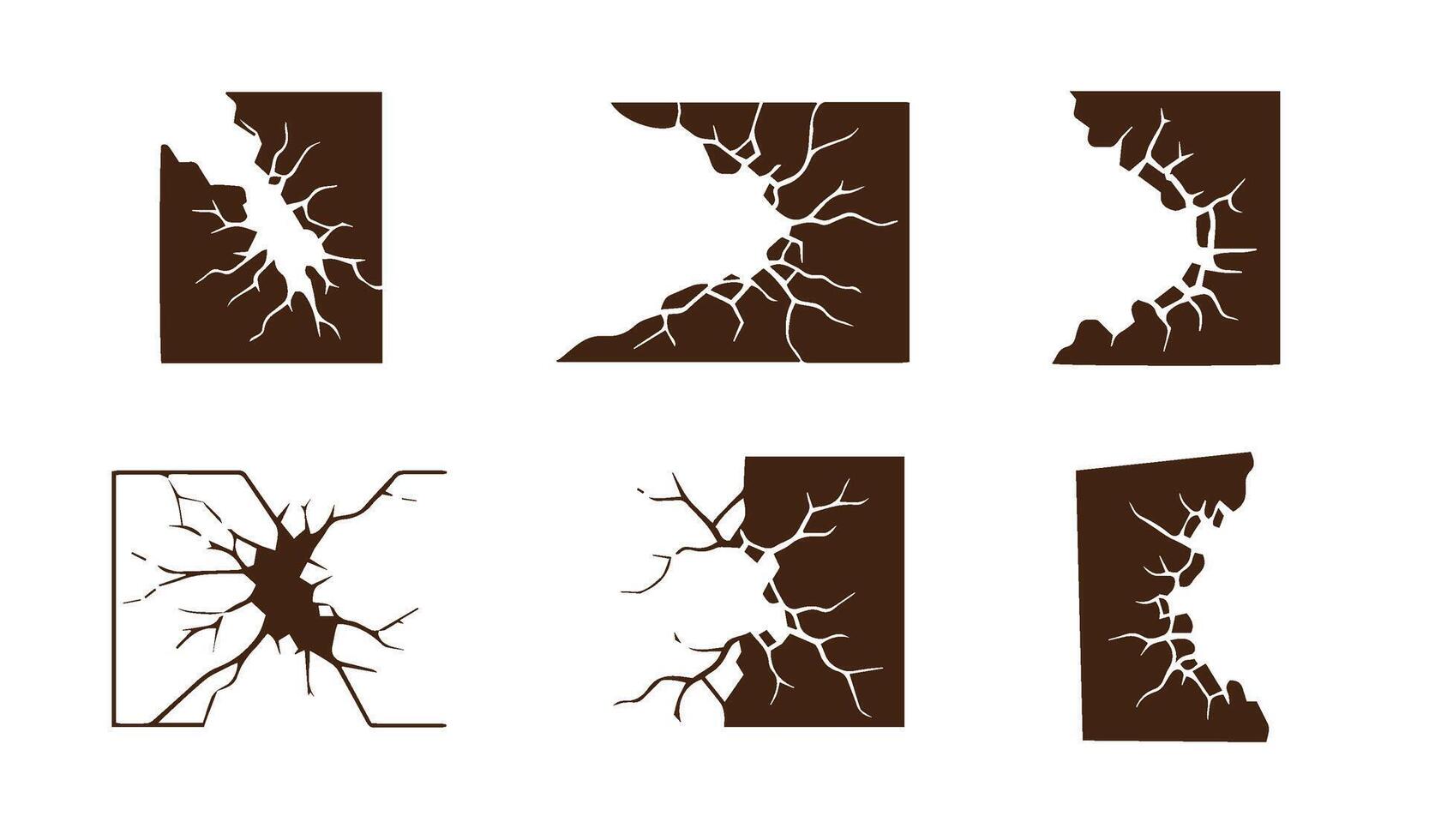 Exquisite cracked terrain art concept style featuring broken earth texture highlights vector