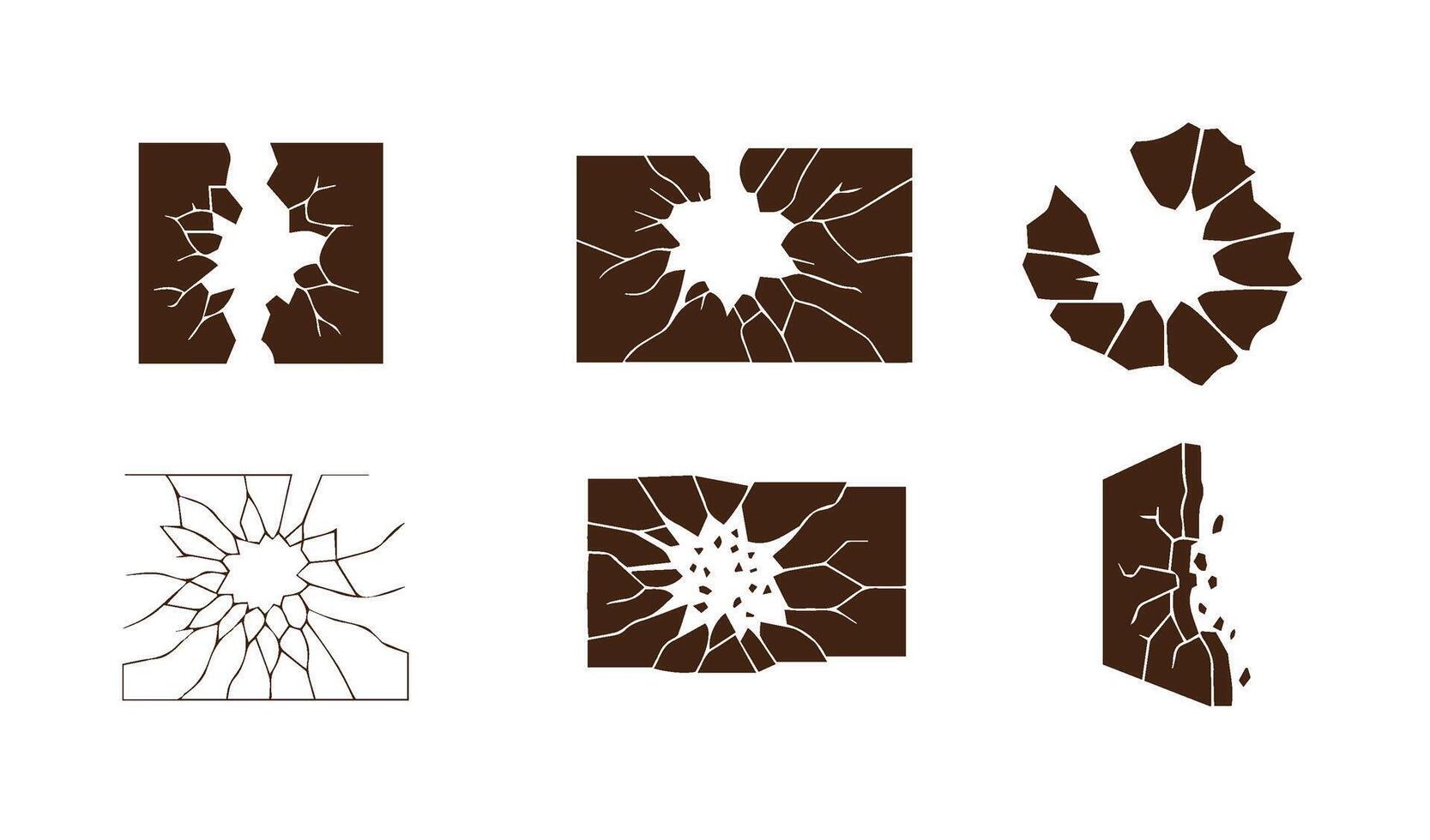 Creative broken earth texture pattern style integrated into terrain concept art vector