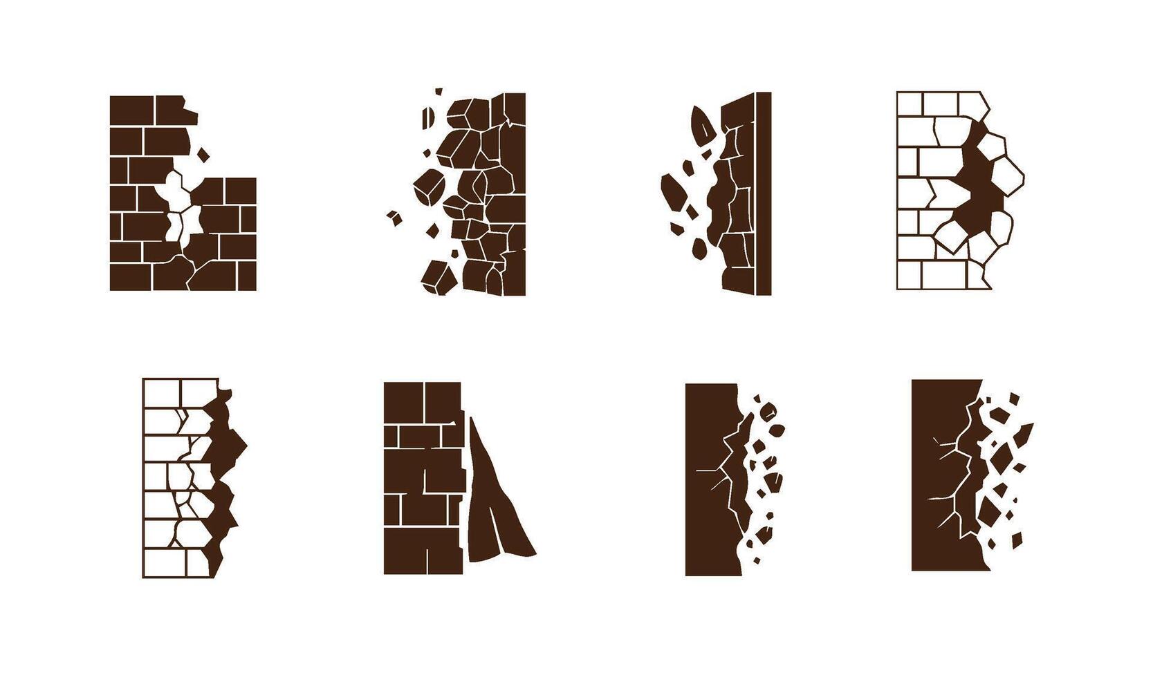 Broken wall design enhanced by intricate cracked terrain art concept style themes vector