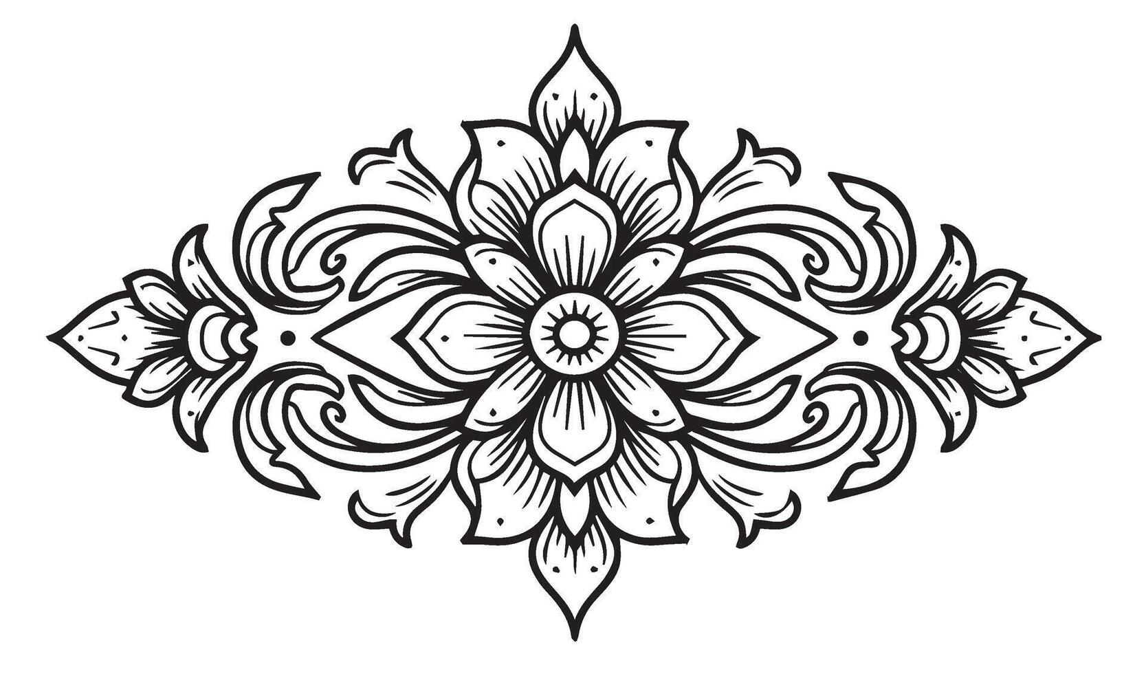 Sophisticated Ornate Detailed Elegant Floral Motif for Artistic Appeal vector