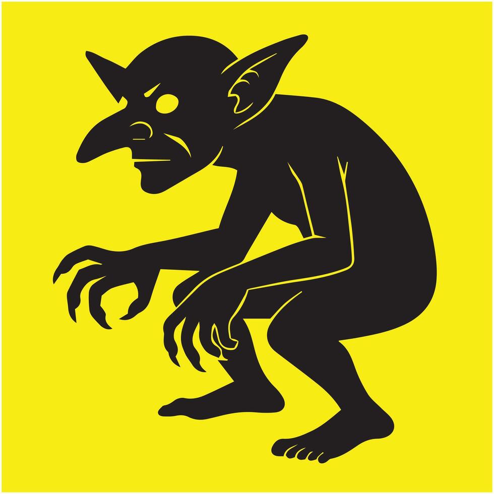 Unique Yellow Goblin Art for Creative Posters and Decor vector