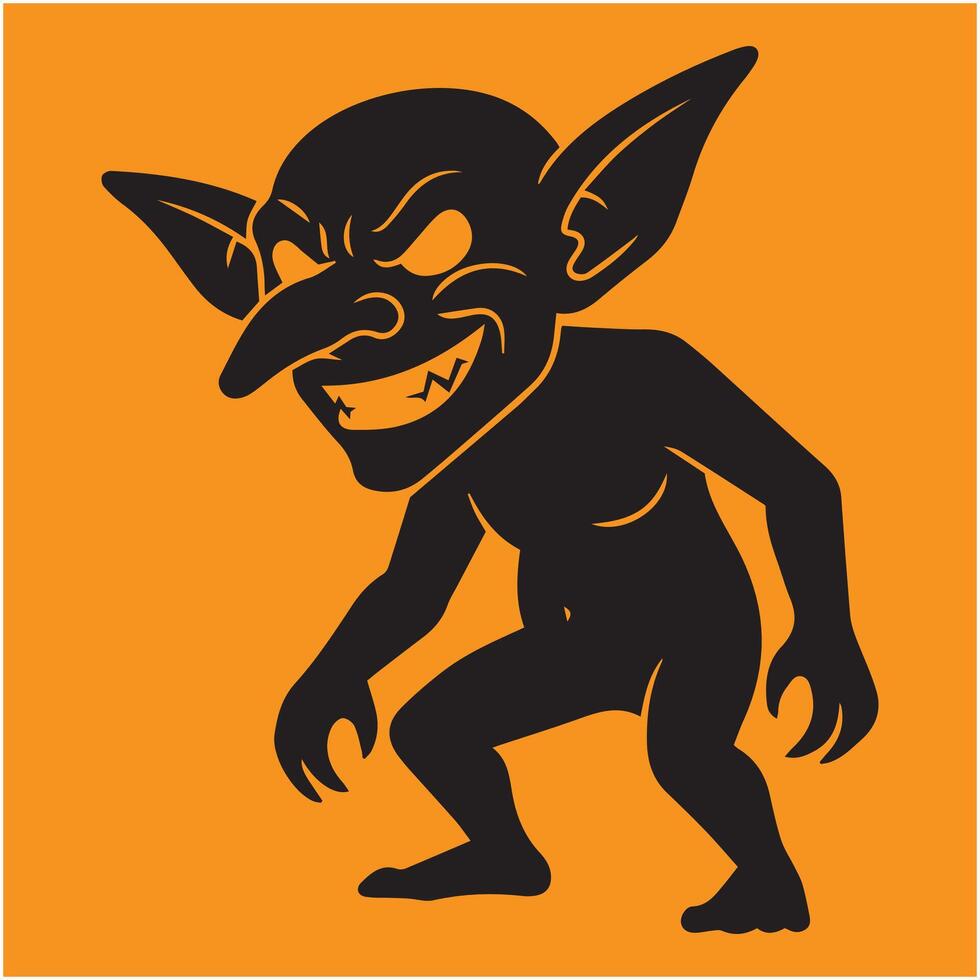 Stunning Goblin Silhouette Digital Art for Unique Creative Ideas vector