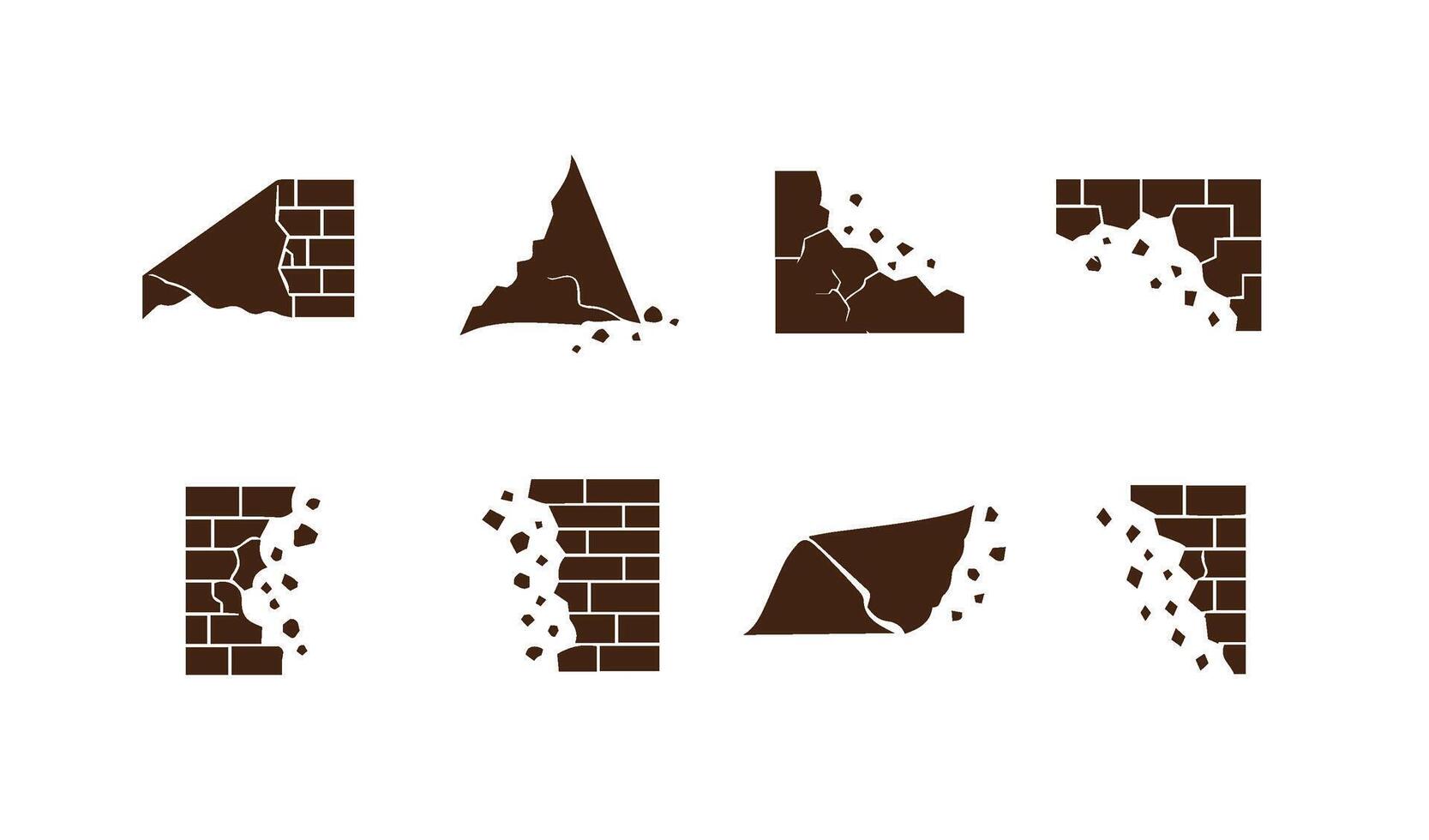 Decorative broken wall design featuring intricate cracked terrain pattern artwork vector