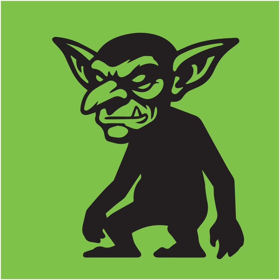 Stylish Goblin Silhouette Artwork for Artistic Decorations vector