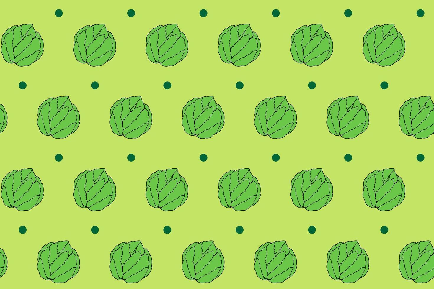 chinese cabbage with dot colorful pattern on green background. doodle cabbage vegetable symbol seamless pattern background. fresh cabbage seamless pattern for farmer, agricultural, groceries, vegan vector