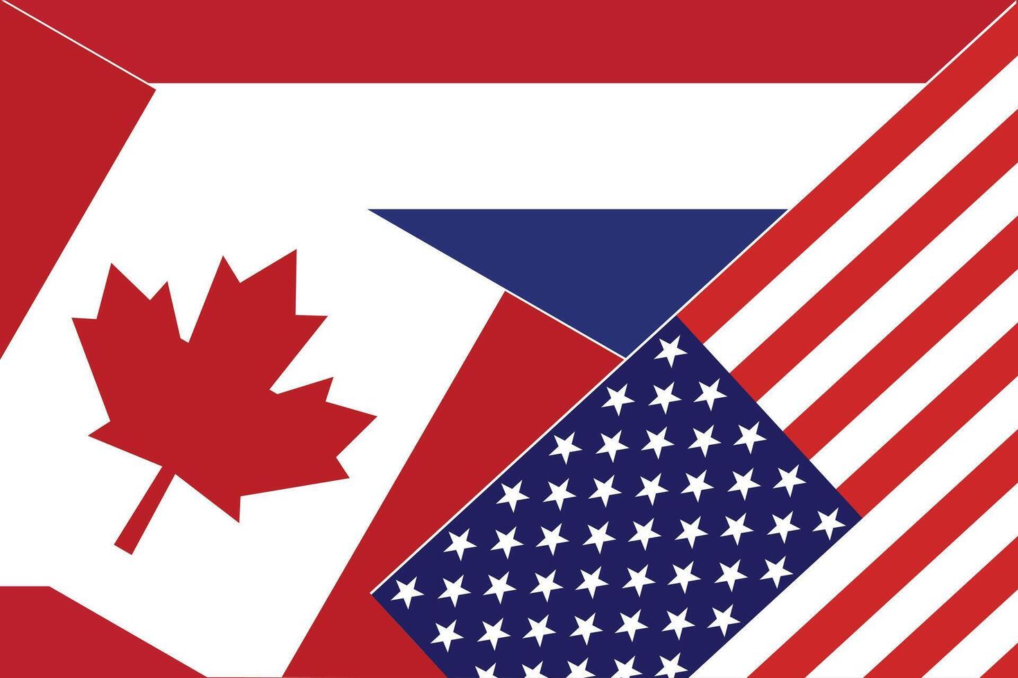 Intertwined Flags of Canada and the USA, symbolizing Thailand Partnership. vector