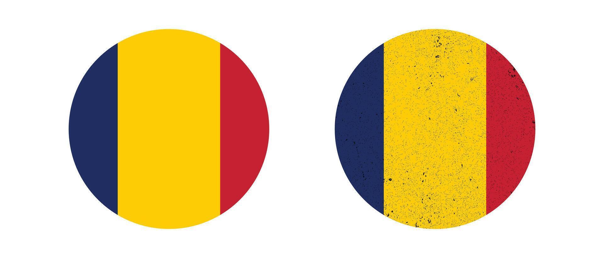 Illustration of Chad Round Flag. Round Flag of Chad A Detailed National Symbol of Patriotism and Freedom. vector