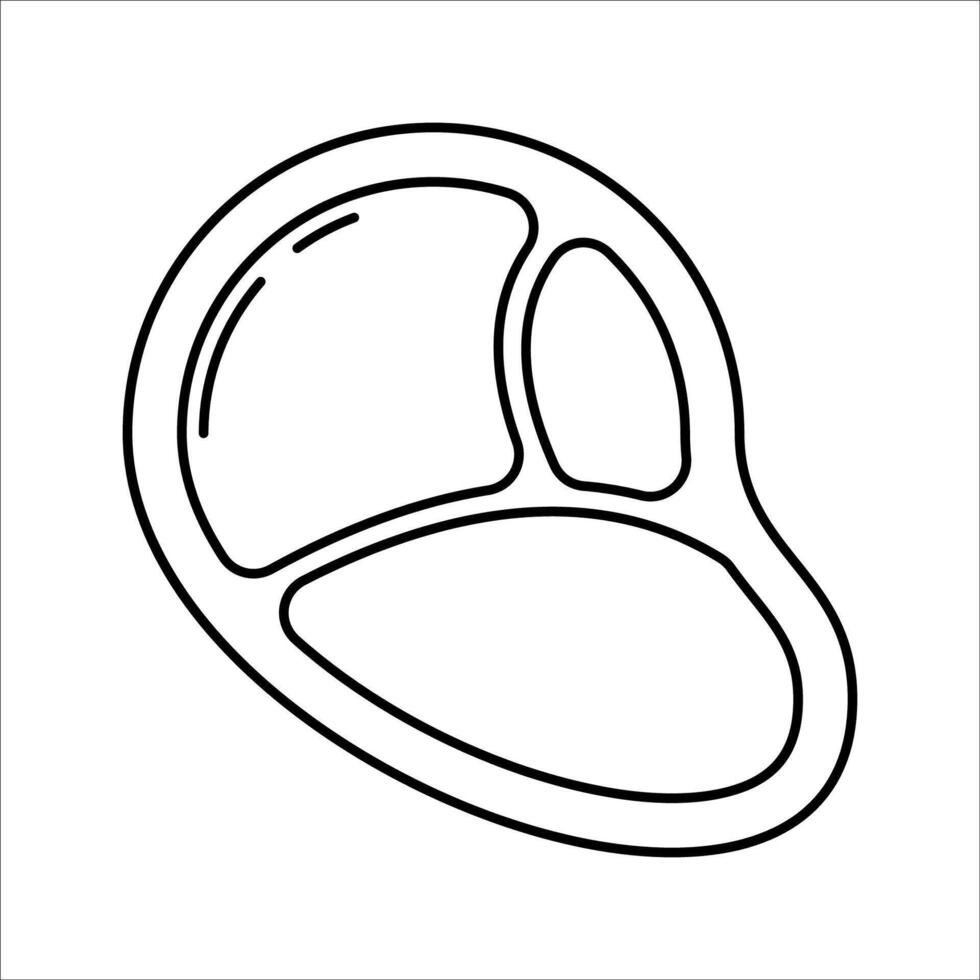 Steak Meat Outline style meat cut symbolizing protein for sports nutrition guides and meal plan illustrations vector