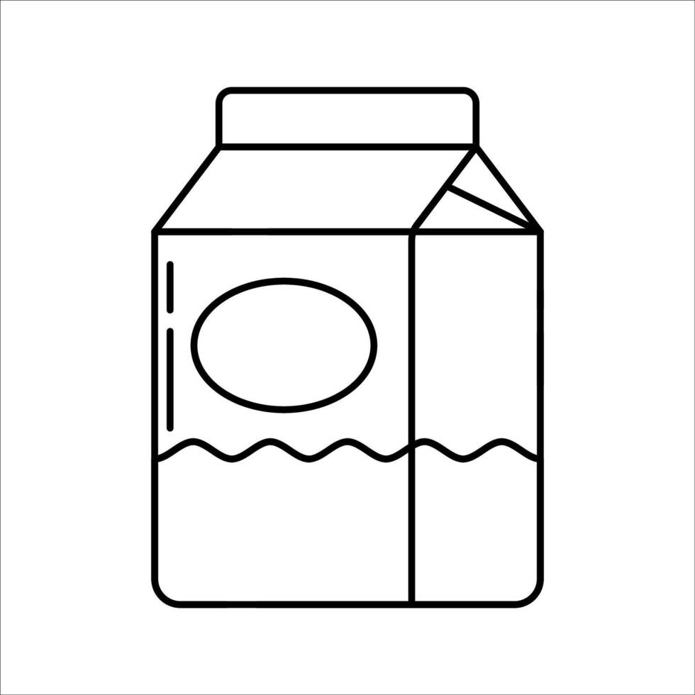 Milk Carton Outline style milk box represents dairy intake great for health food graphics and nutrition themed visuals vector