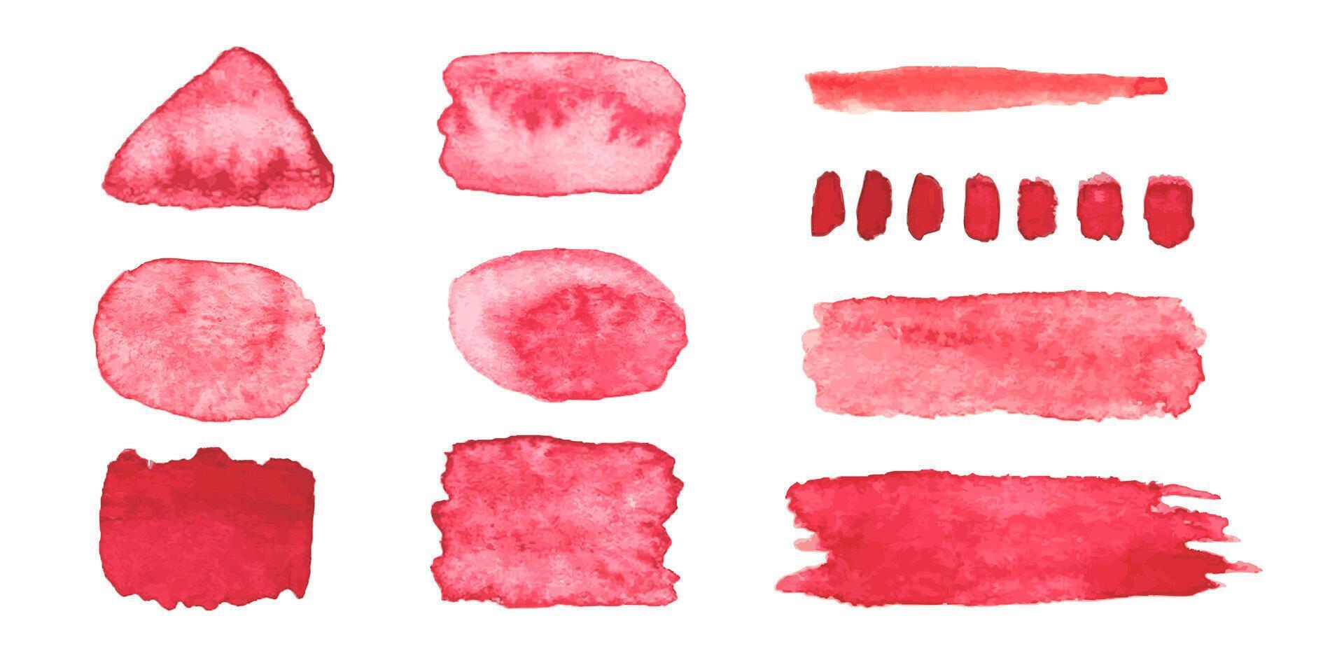 Creative exploration of red watercolor shapes and textures for artistic projects vector