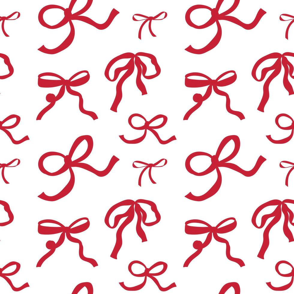 Red ribbon patterns on a white background for creative designs and crafts vector