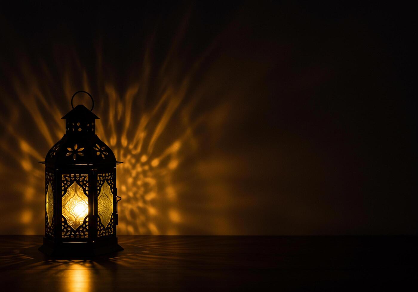 A Glimmer of Hope. Illuminated Lantern in the Dark photo