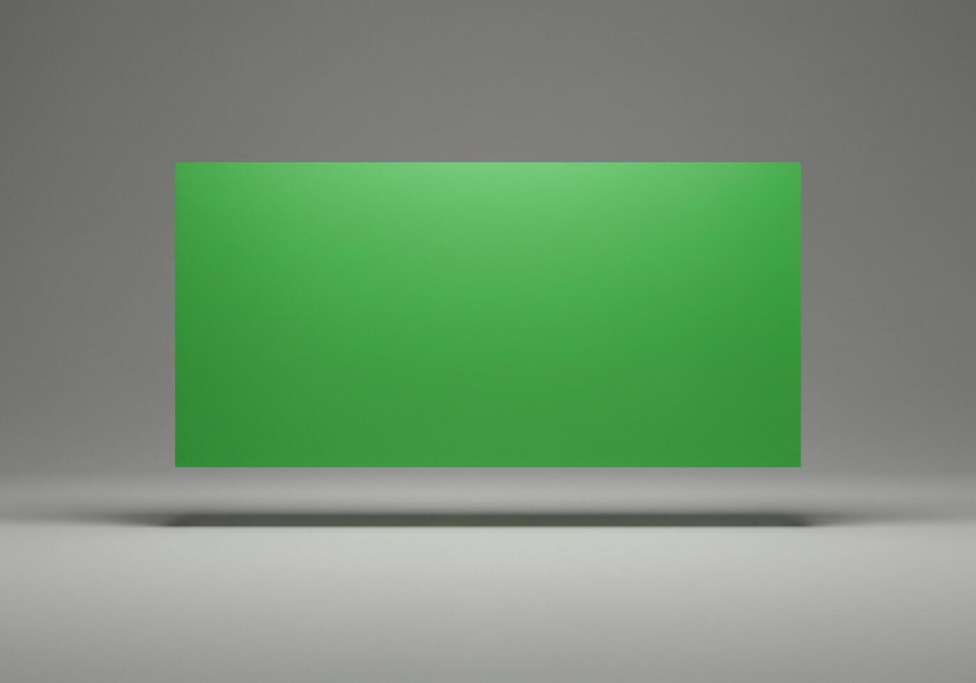 Abstract Green Rectangular Plane on a Grey Background photo