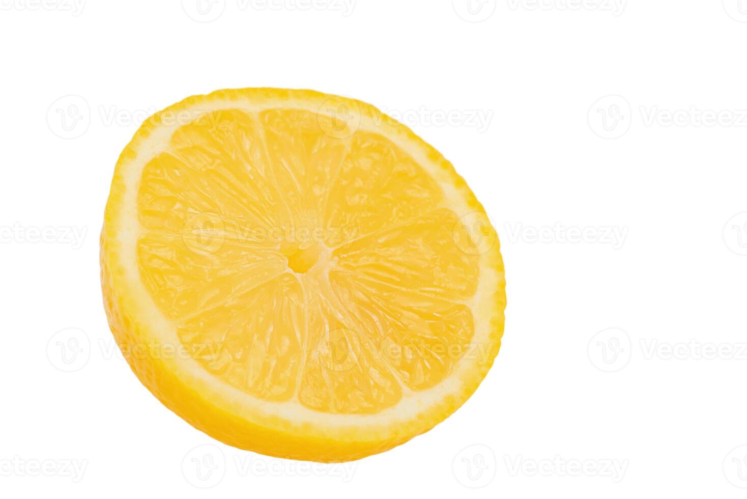 Half of yellow lemon isolate on white background. Fruit, citrus. photo