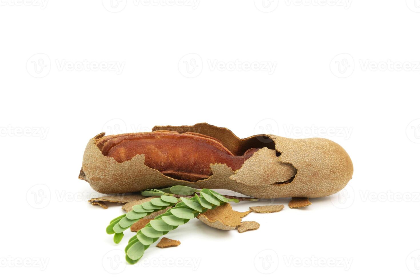 Tamarind has a sweet taste. or sour fruit, healthy natural food, isolated on white background. photo