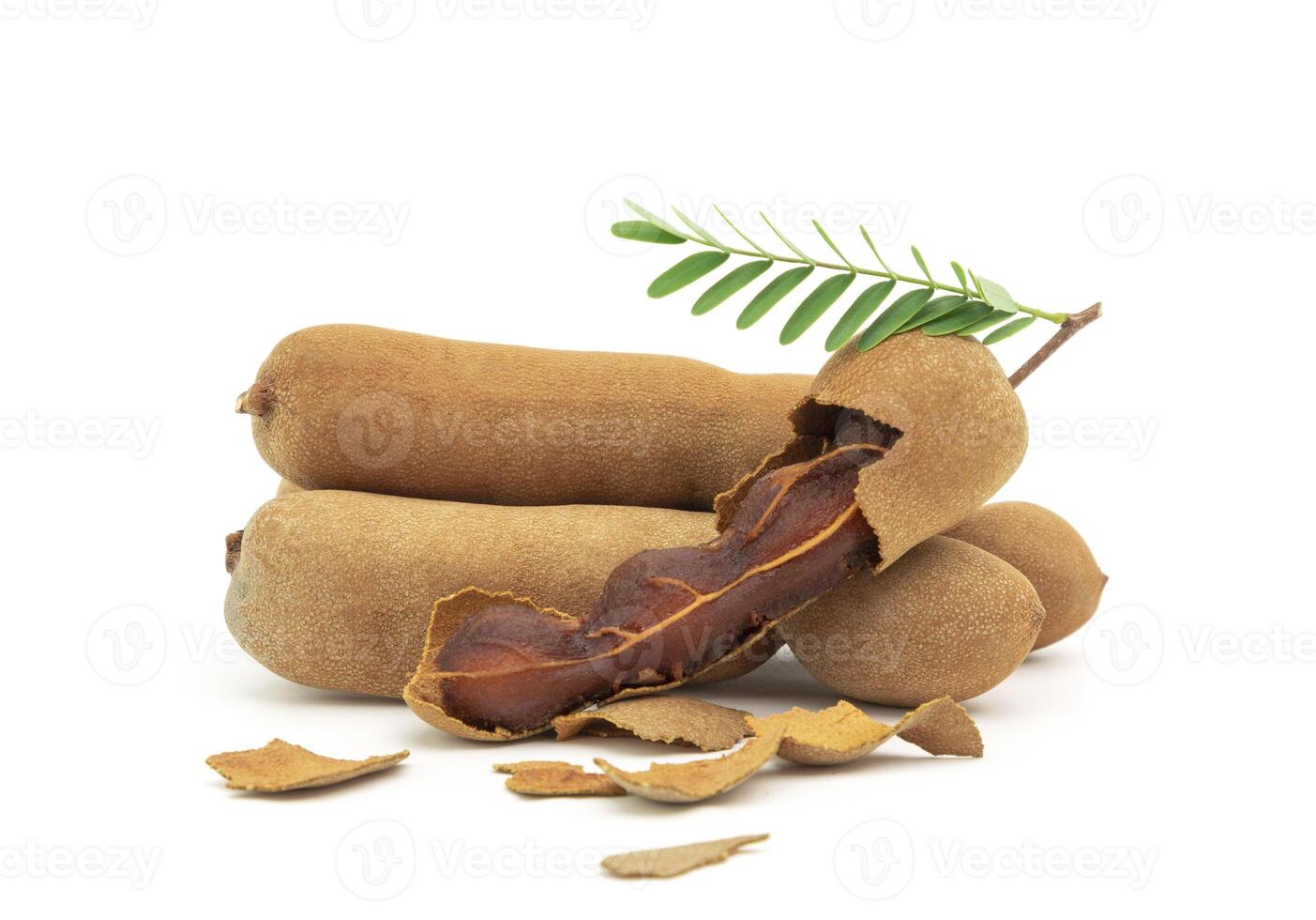 Sweet or sour tamarind, healthy natural food, isolated on white background photo