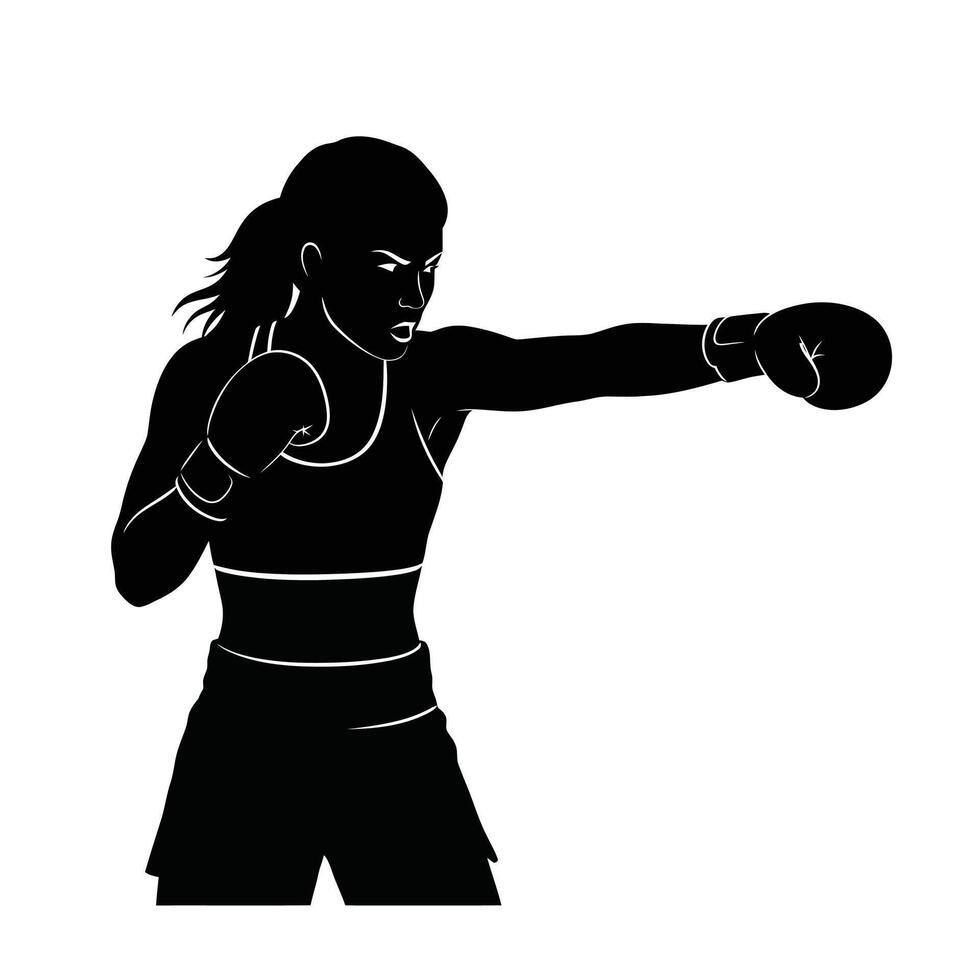 Powerful Boxer Lands Explosive Knockout Punch in Boxing Competition vector