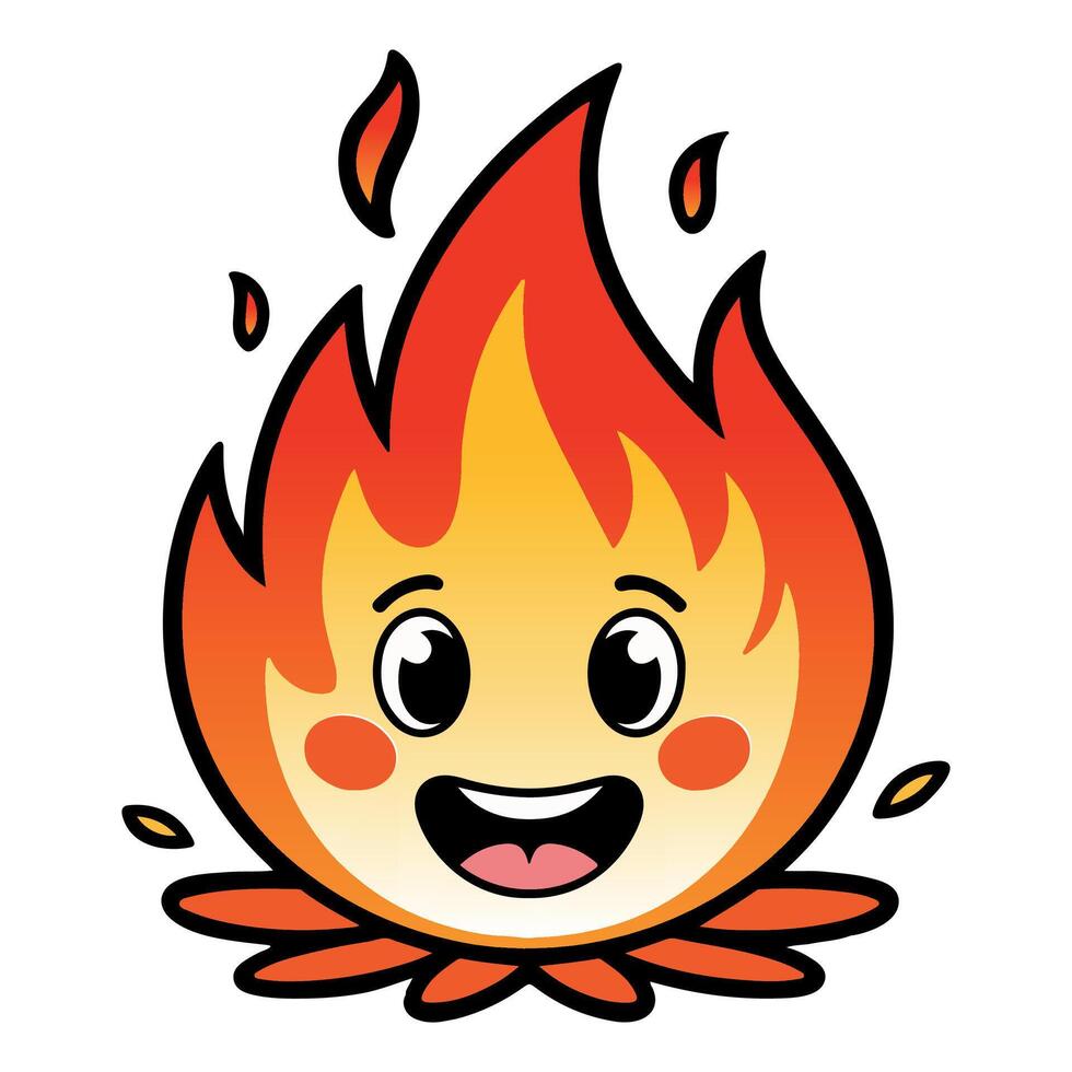 Cartoon fire flame vector