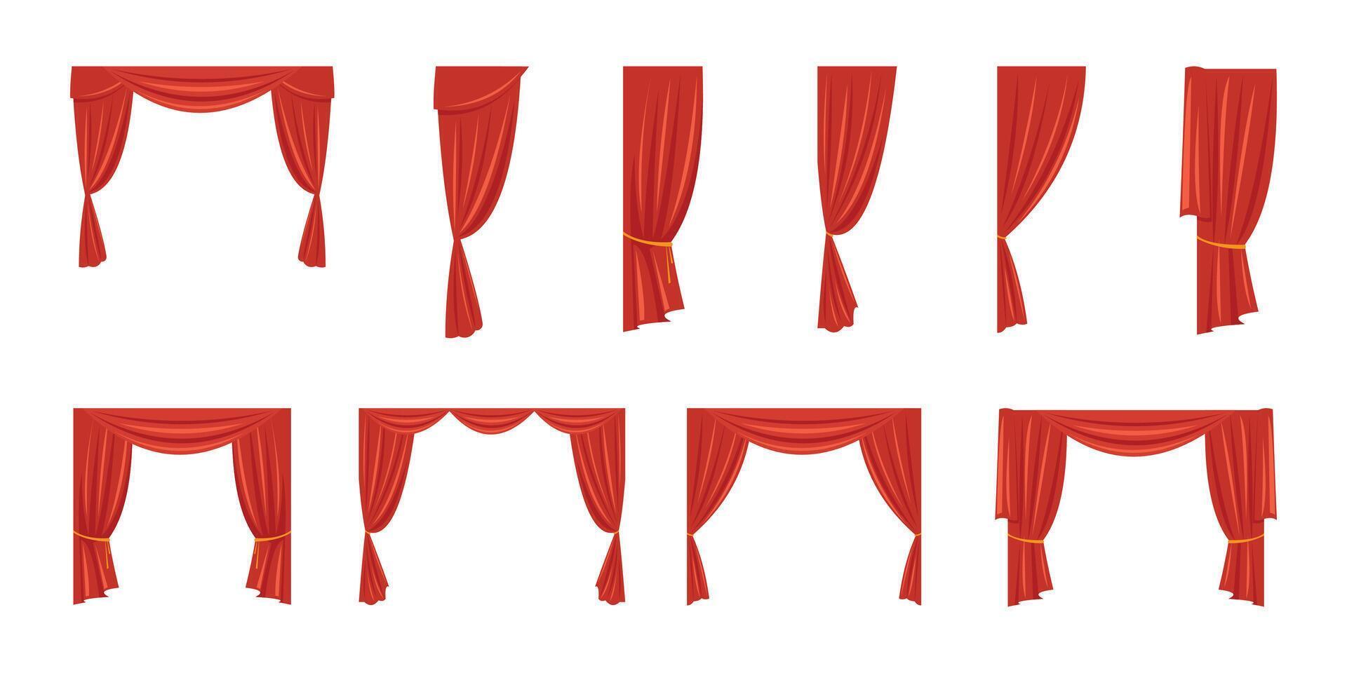 Theatre Curtain Set Illustration vector