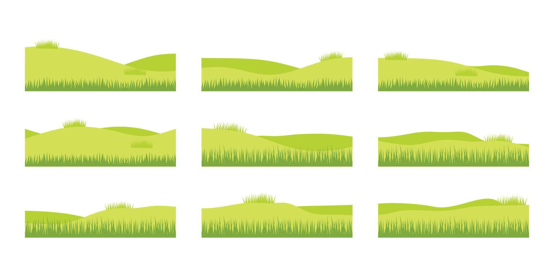 Green Field Set Illustration vector