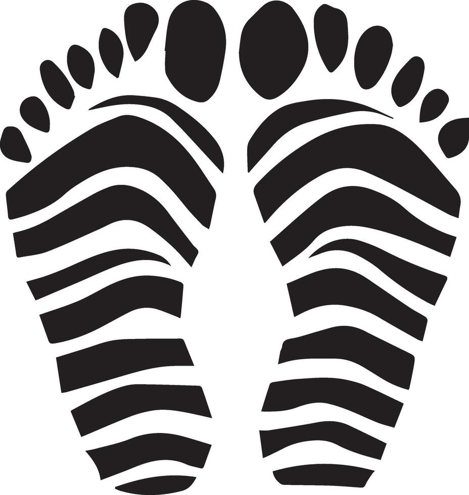 Tiger footprints calligraphy sill vector