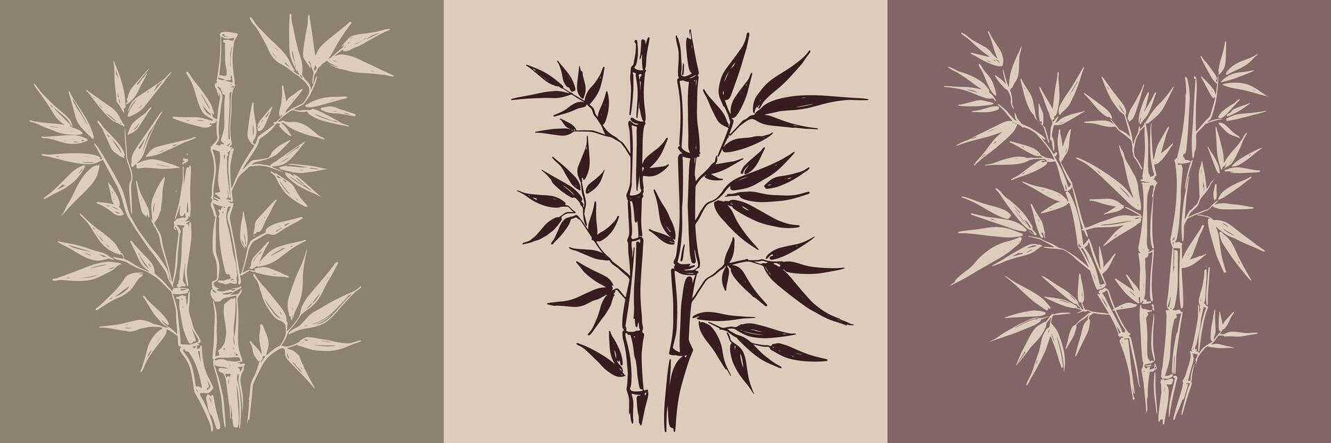 Bamboo tree, Sketch, Hand drawn style vector