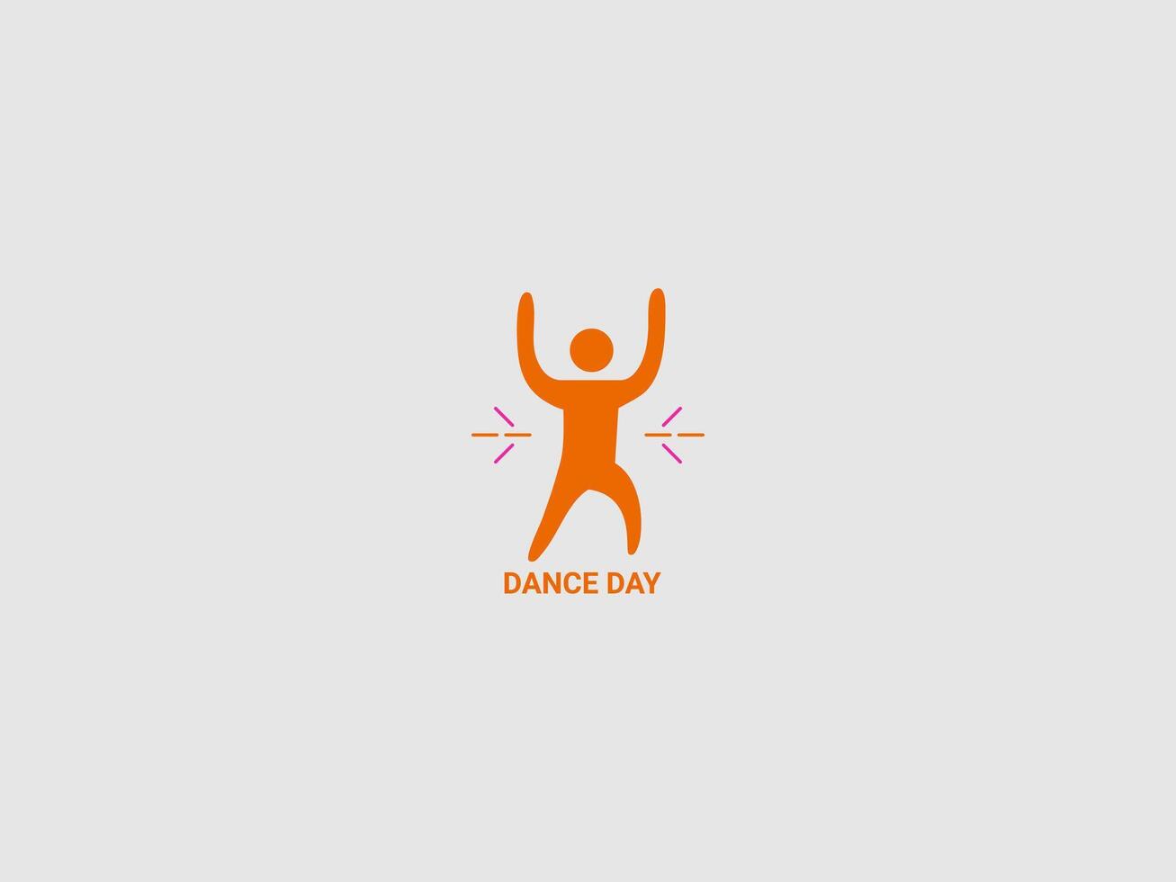 a simple red silhouette of a person in mid-air appearing to be dancing vector