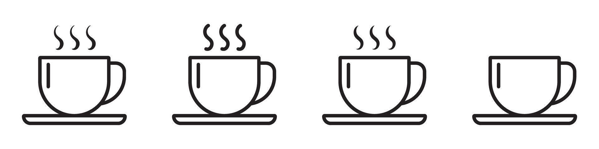 Cup line icon. Hot drink icon. Coffee cup line icons set. vector