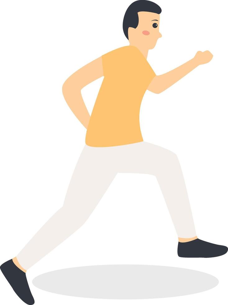 Person Running Marathon Character on White Background. vector