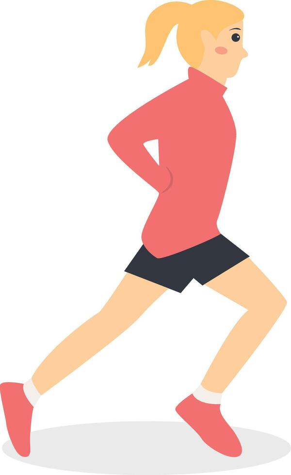 Person Running Marathon Character in Flat Design. vector