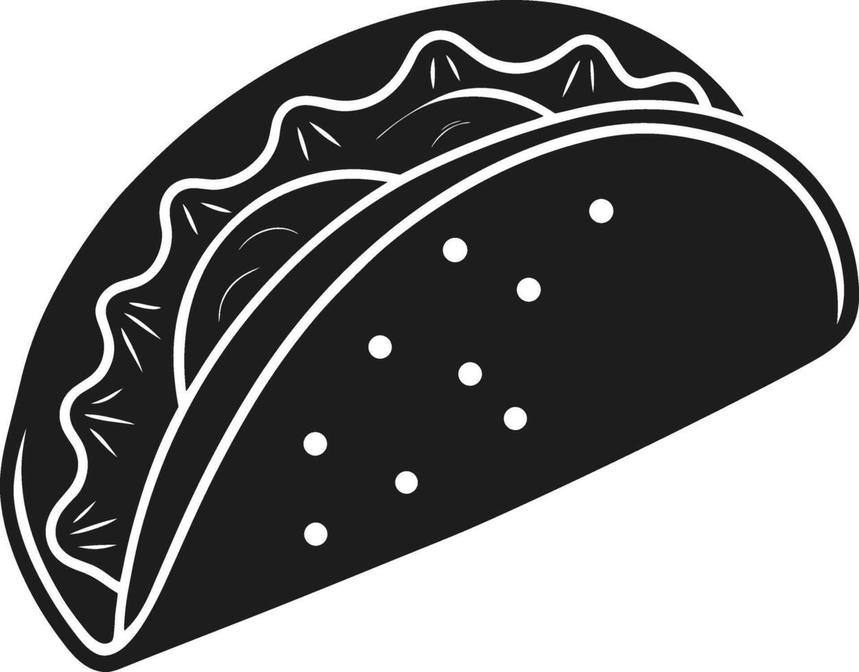 Tasty Taco Silhouette Illustration - Mexican Food Icon for Designs and Graphics vector