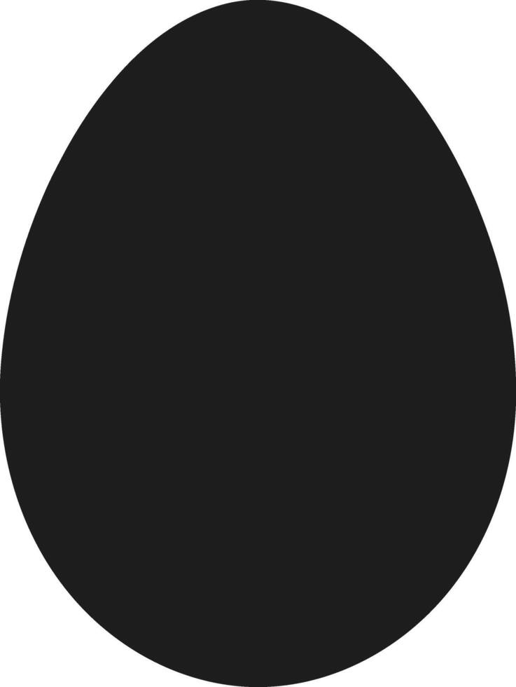 Black Solid Easter Egg - Minimalist Silhouette Design vector