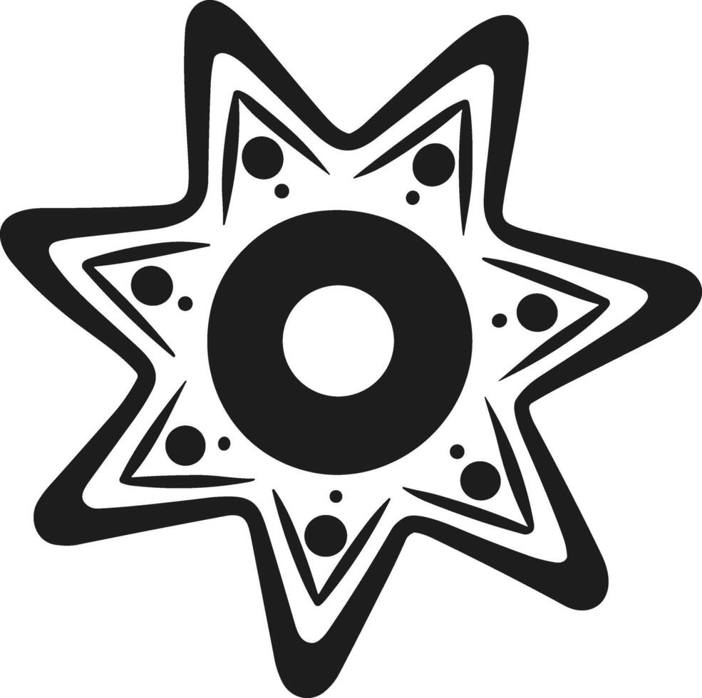 Pinata Silhouette - Decorative Festival Star with Bold Center Circle vector