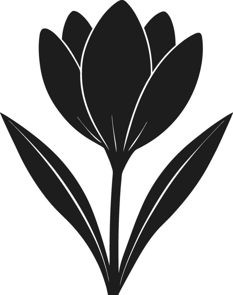 An Elegant Crocus Flower Silhouette - Spring Botanical Illustration vector