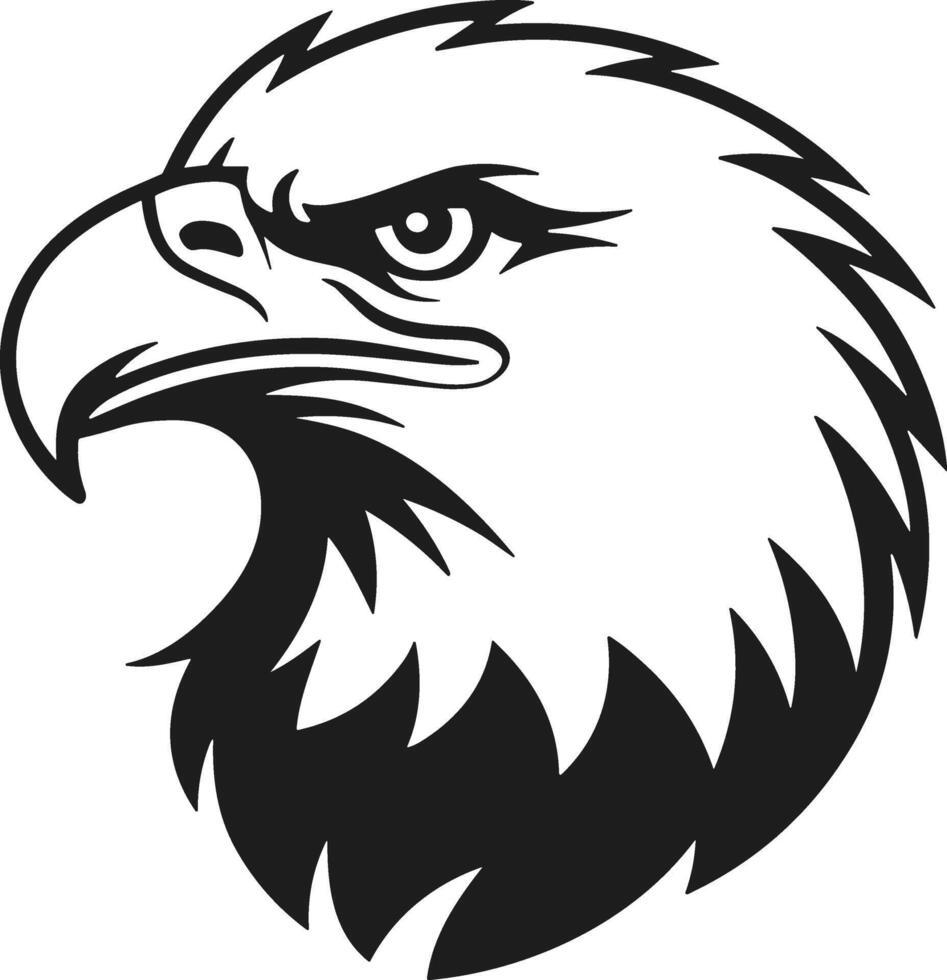 Fierce Eagle Head Silhouette - Bold and Majestic Raptor Design vector