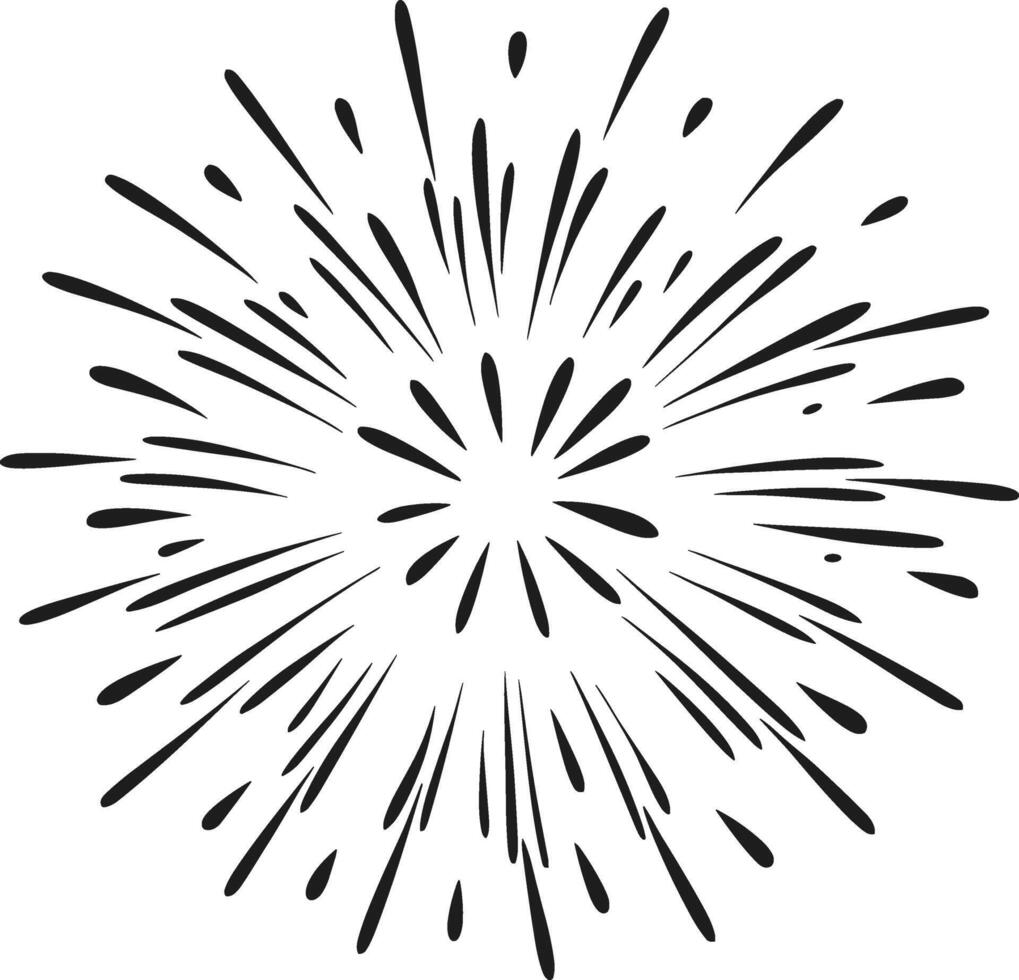 Hand-Drawn Starburst Explosion - Dynamic Comic Style Burst Design vector