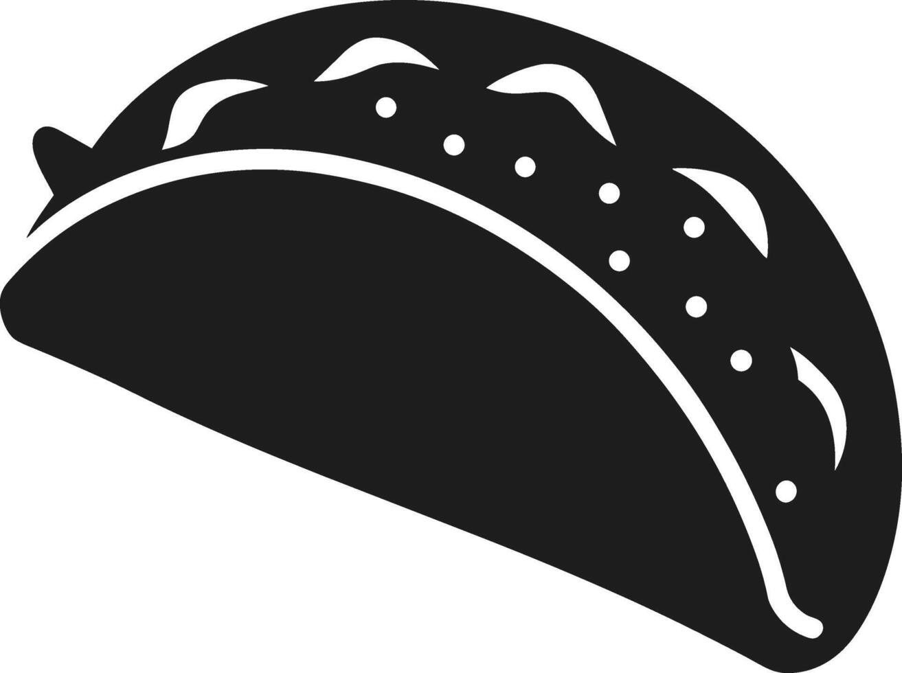 Minimal Taco Silhouette Icon - Mexican Food Graphic for Culinary Design vector