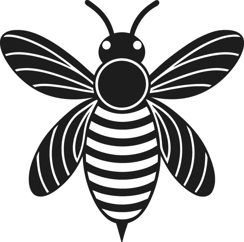 Elegant Bee Silhouette - Stylized Honeybee Illustration for Spring vector