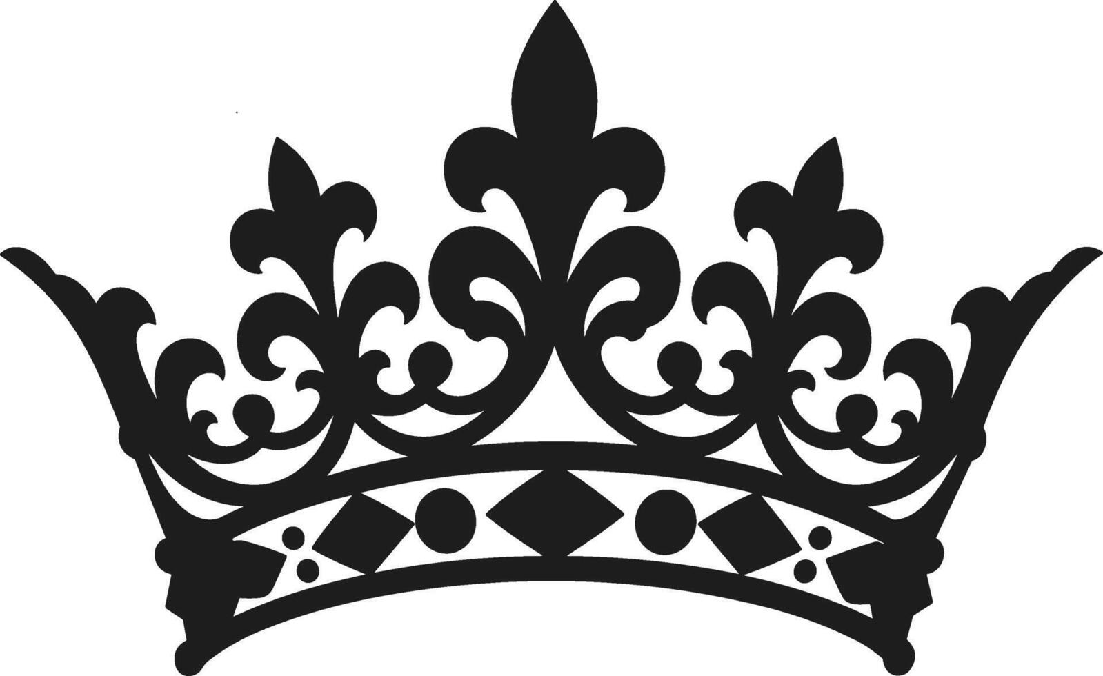 Ornate Royal Crown Silhouette - Elegant Decorative Design vector