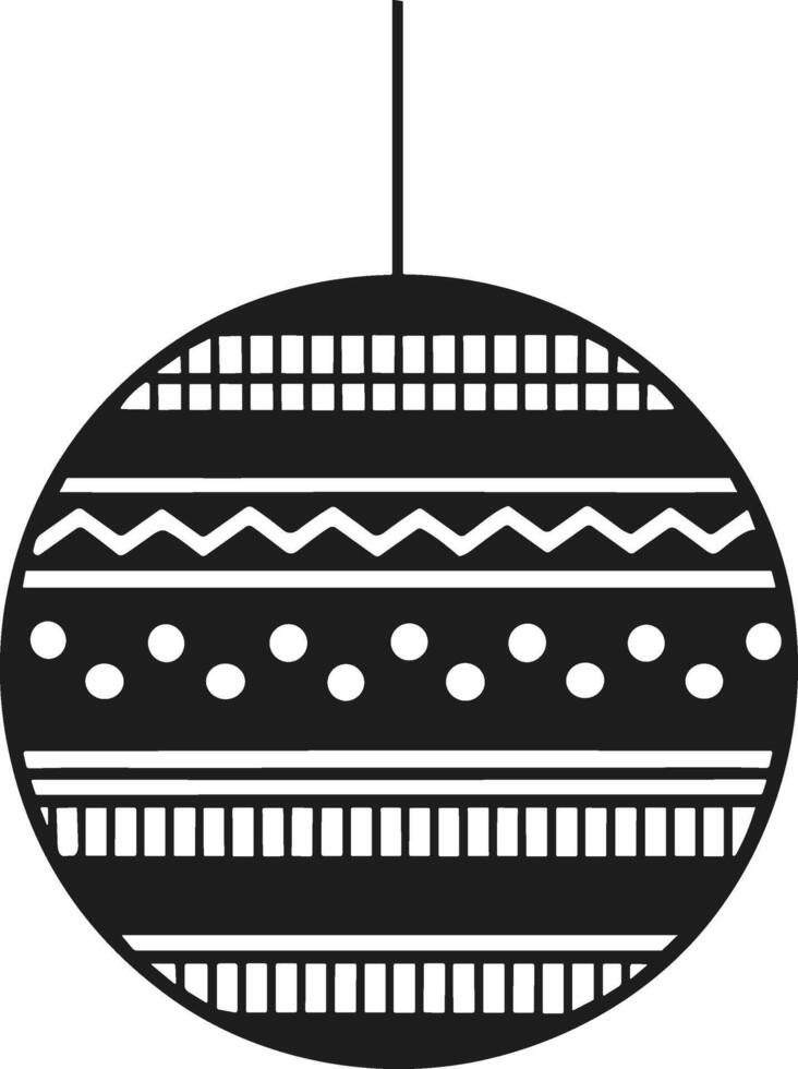 Pinata Silhouette - Decorative Hanging Ball with Festive Patterns vector