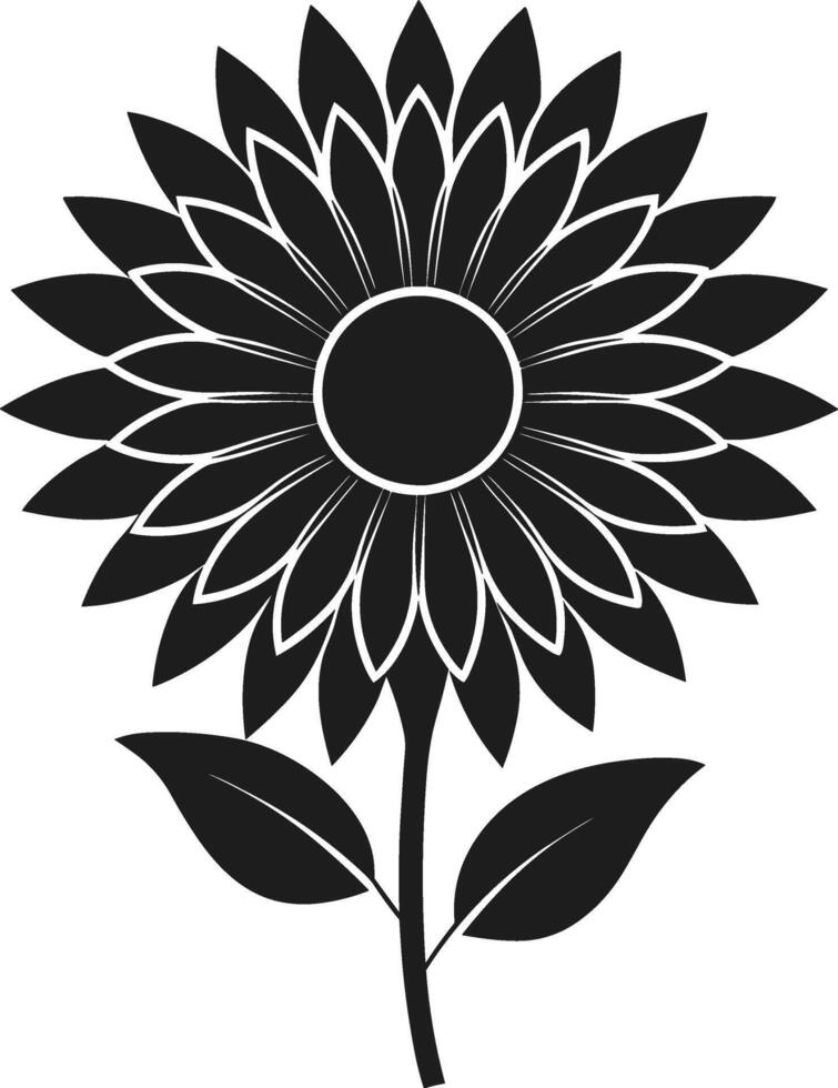 Sunflower Silhouette - Elegant Floral Black Design vector