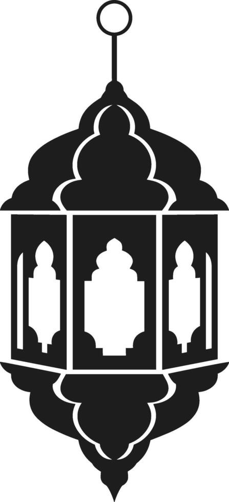 A Traditional Islamic Lantern Silhouette - Ramadan and Eid Illustration vector