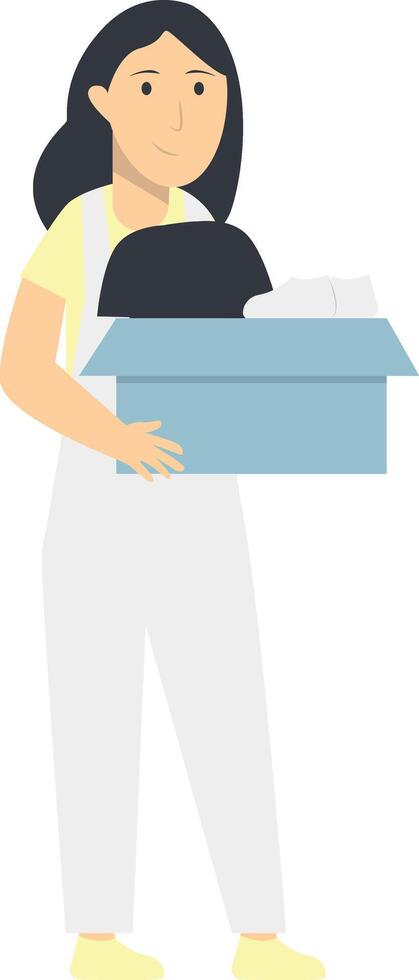 Person Volunteers and Donation Character Isolated on White Background. vector