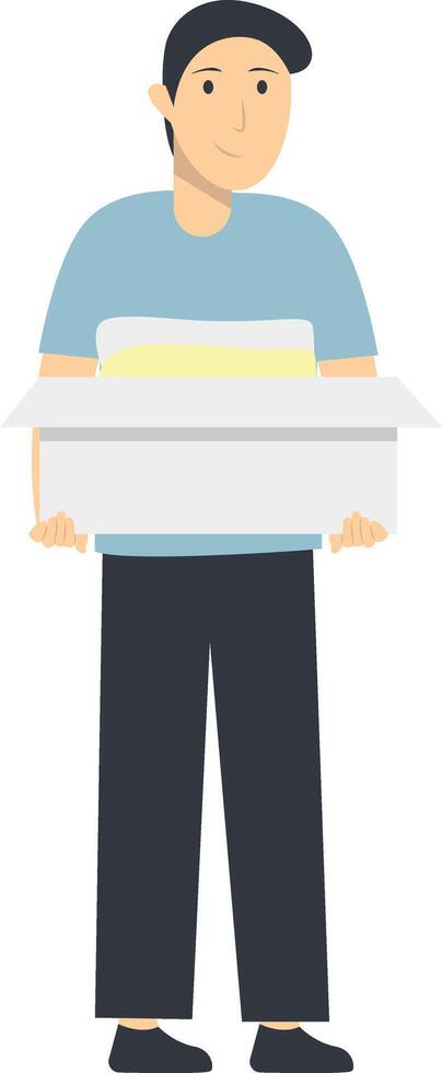 Person Volunteers and Donation Character on White Background vector