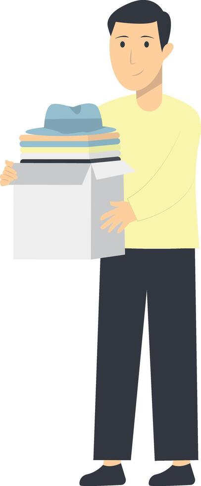 Person Volunteers and Donation Character in Cartoon Design vector