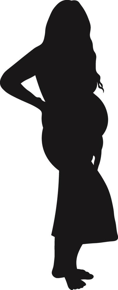 Pregnant Lady Silhouette with Simple Design vector