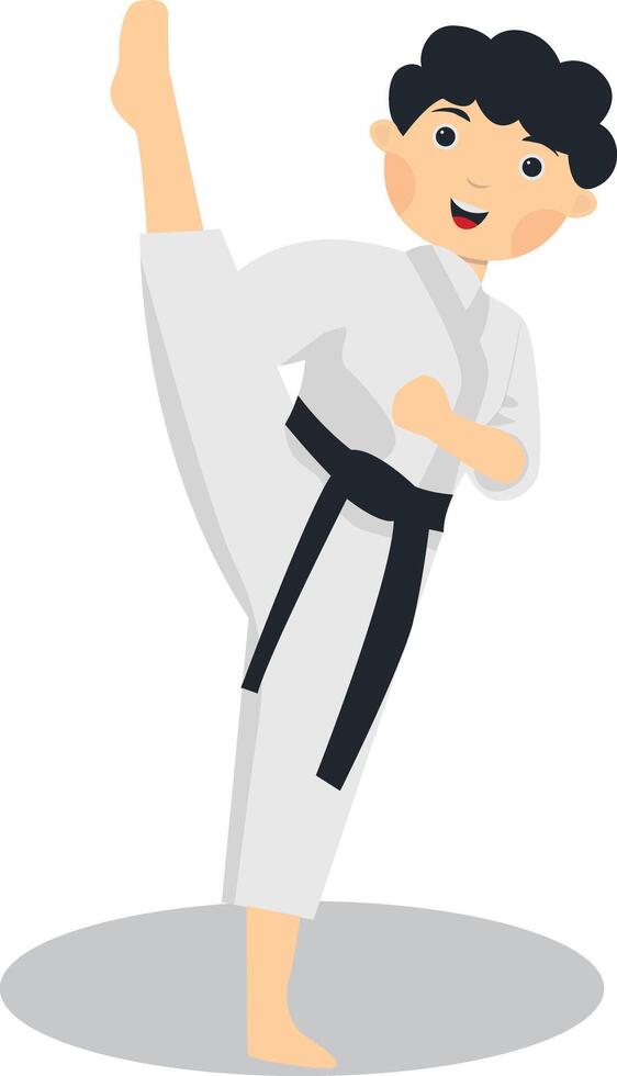 Kid Karate Illustration on White Background vector