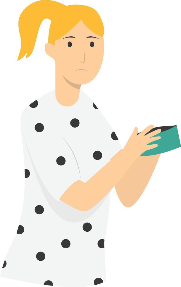 People Holding Empty Wallet with Cartoon Design vector