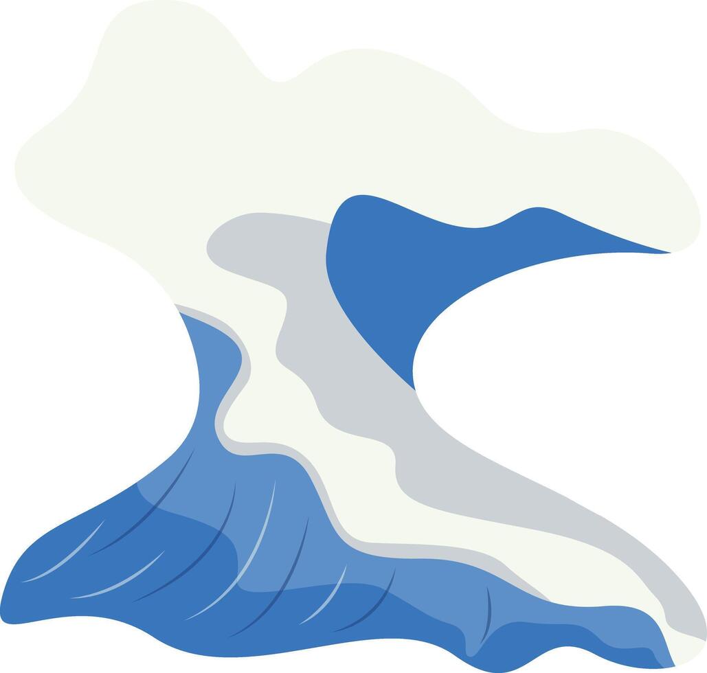 Sea Waves Illustration in Flat Design. vector