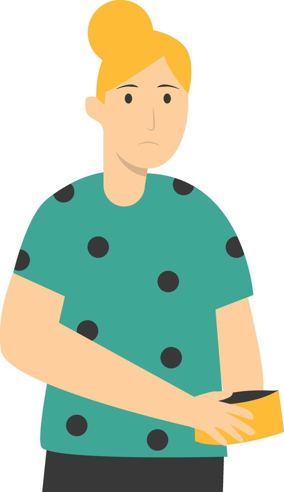 People Holding Empty Wallet in Cartoon Style. vector